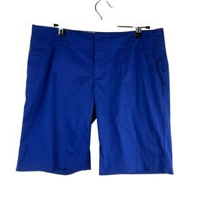 GAP Y2K Bermuda Walking Shorts Women 4 Blue Cotton Stretch 10" Inseam Modest
